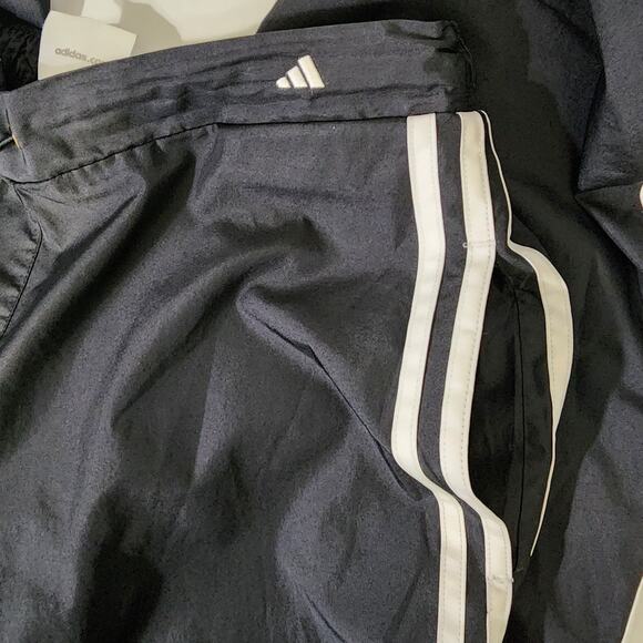Adidas Womens Windbreaker Track Pant Black Large Training Warm Up 3 Stripe Y2K - Picture 8 of 13